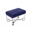 Sophia Stool in High Polish Steel and Navy Velvet