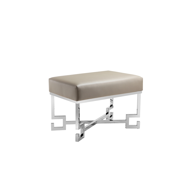 Sophia Stool in High Polish Steel and Sand PU