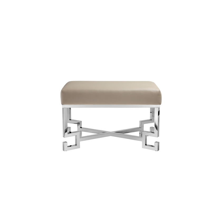 Sophia Stool in High Polish Steel and Sand PU