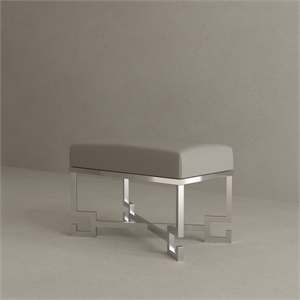 Sophia Stool in High Polish Steel and Sand PU