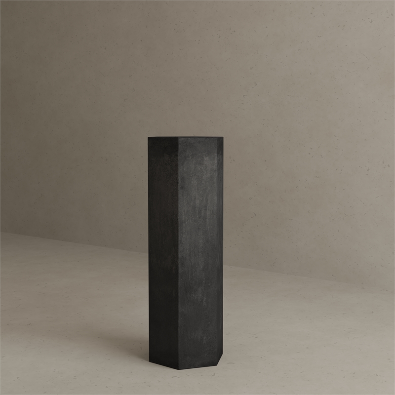 Tubbs Hexagon Pedestal Tall in Black