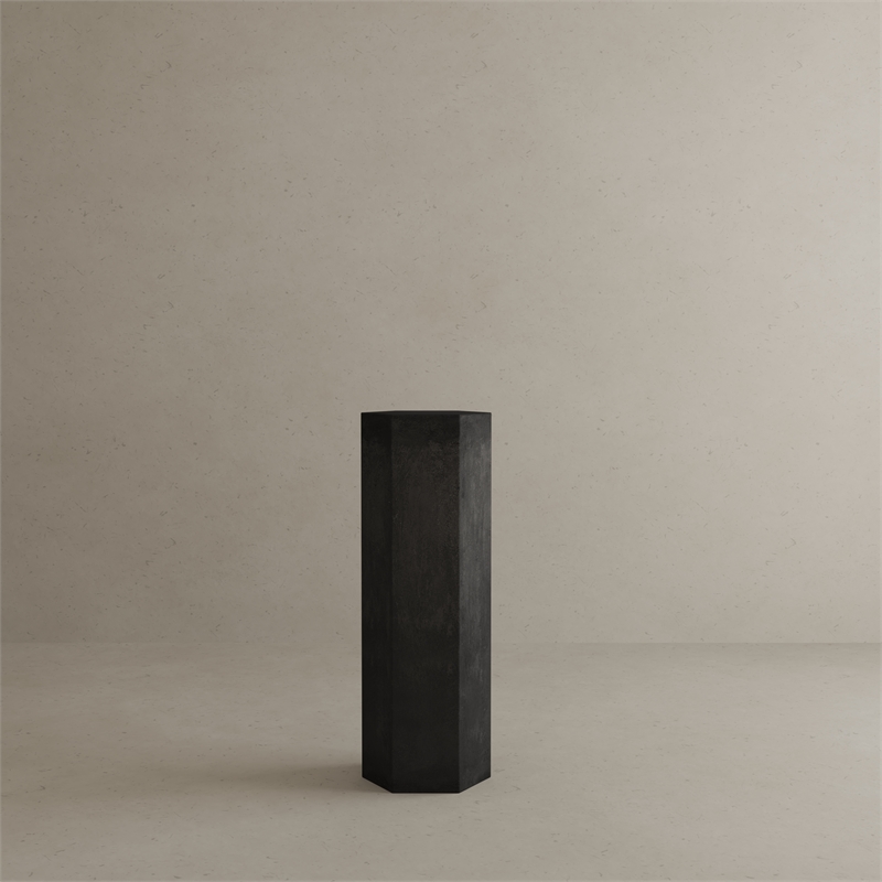 Tubbs Hexagon Pedestal Tall in Black