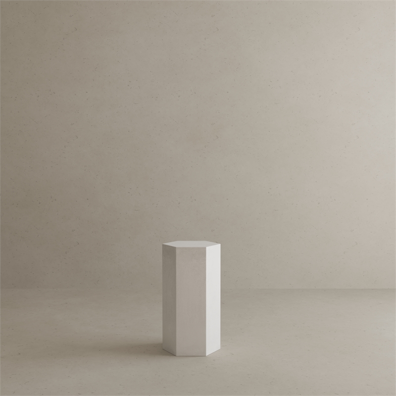 Tubbs Hexagon Pedestal Low in Ivory