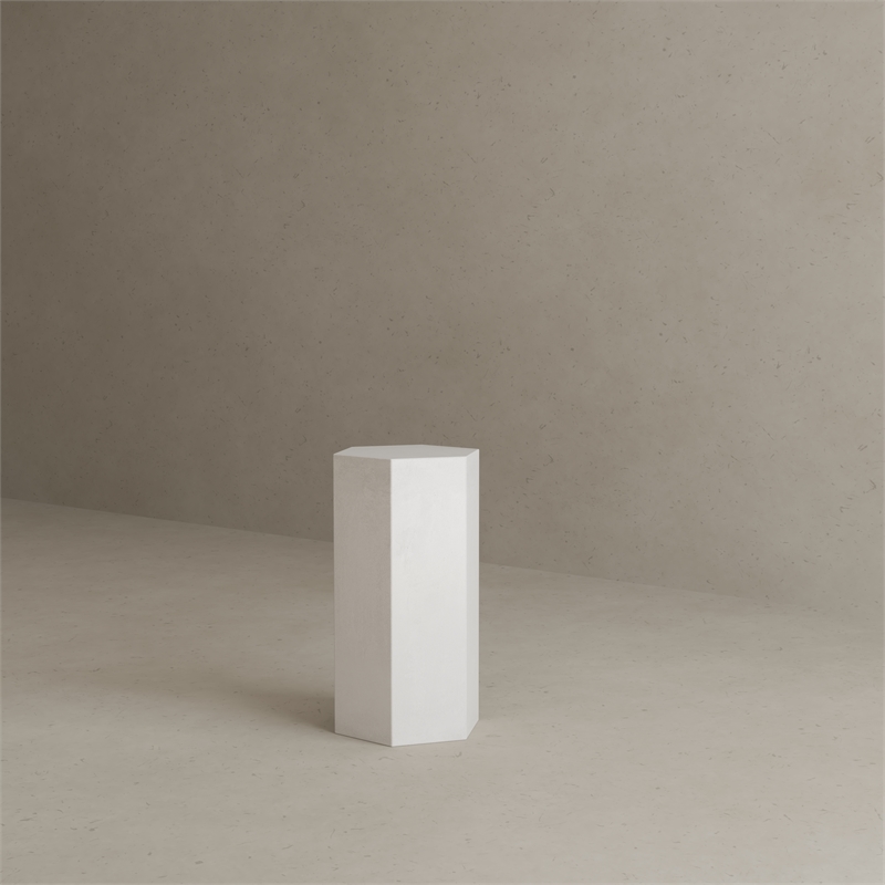 Tubbs Hexagon Pedestal Low in Ivory