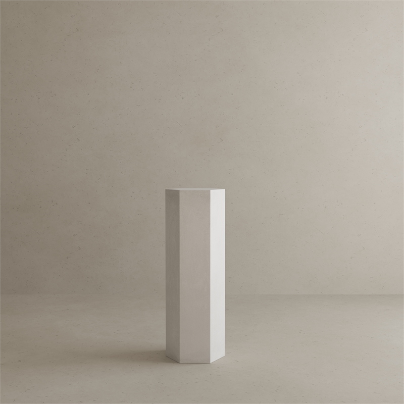 Tubbs Hexagon Pedestal Tall in Ivory