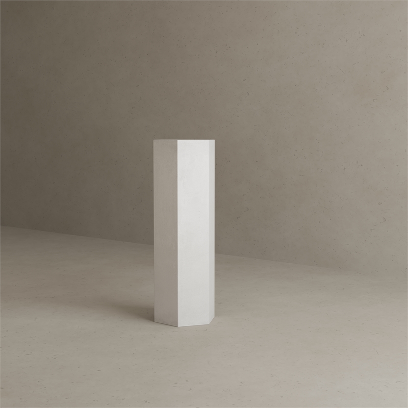 Tubbs Hexagon Pedestal Tall in Ivory