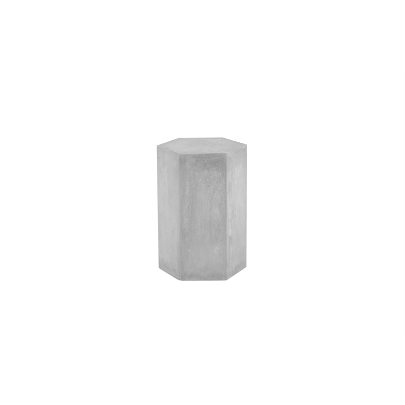 Tubbs Hexagon Pedestal Low in Light Grey Bev Collection Pedestal