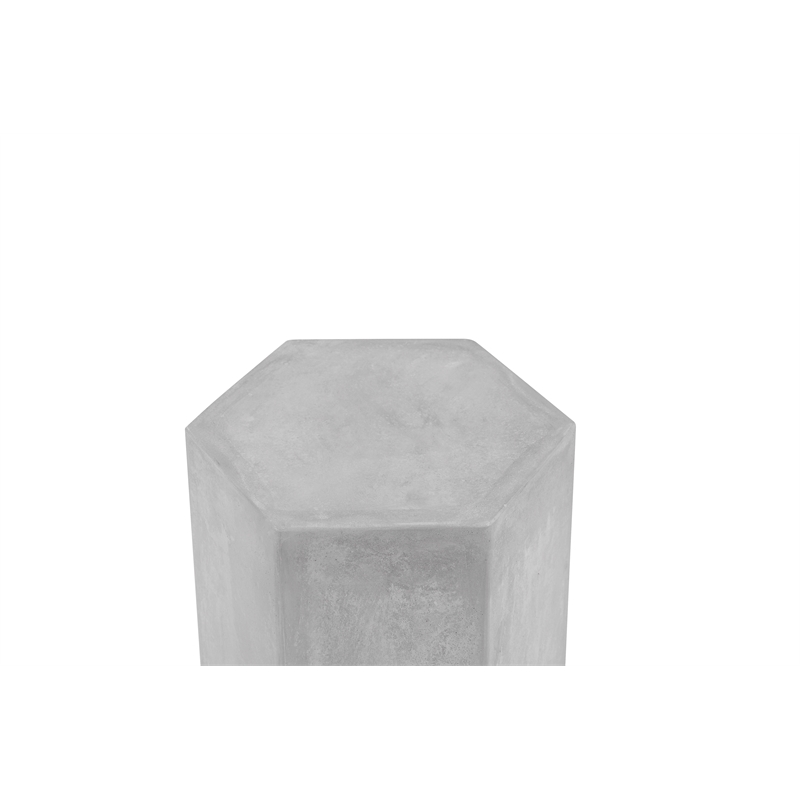 Tubbs Hexagon Pedestal Low in Light Grey Bev Collection Pedestal