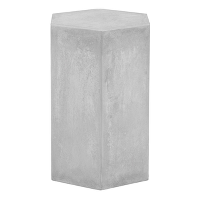 Tubbs Hexagon Pedestal Low in Light Grey Bev Collection Pedestal