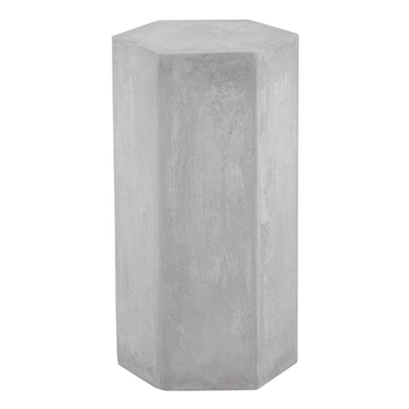 Tubbs Hexagon Pedestal Medium in Light Grey Bev Collection Pedestal