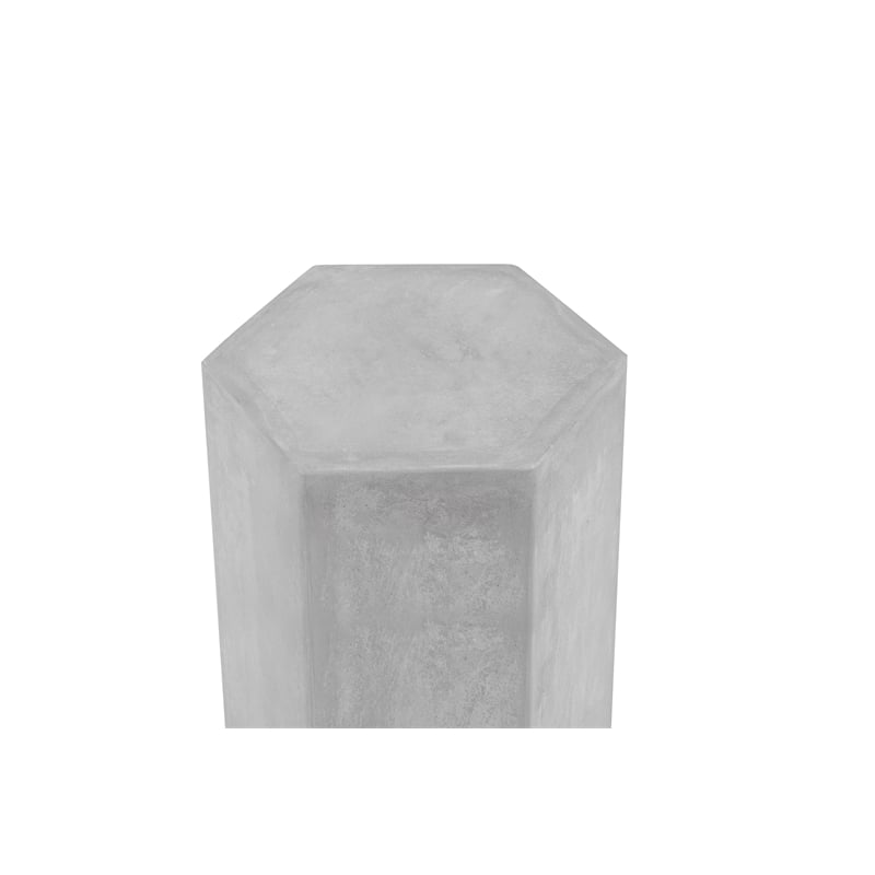 Tubbs Hexagon Pedestal Tall in Light Grey Bev Collection