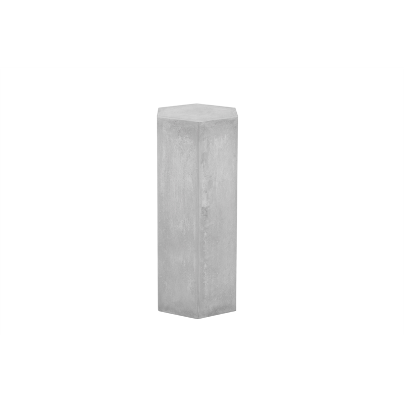 Tubbs Hexagon Pedestal Tall in Light Grey Bev Collection