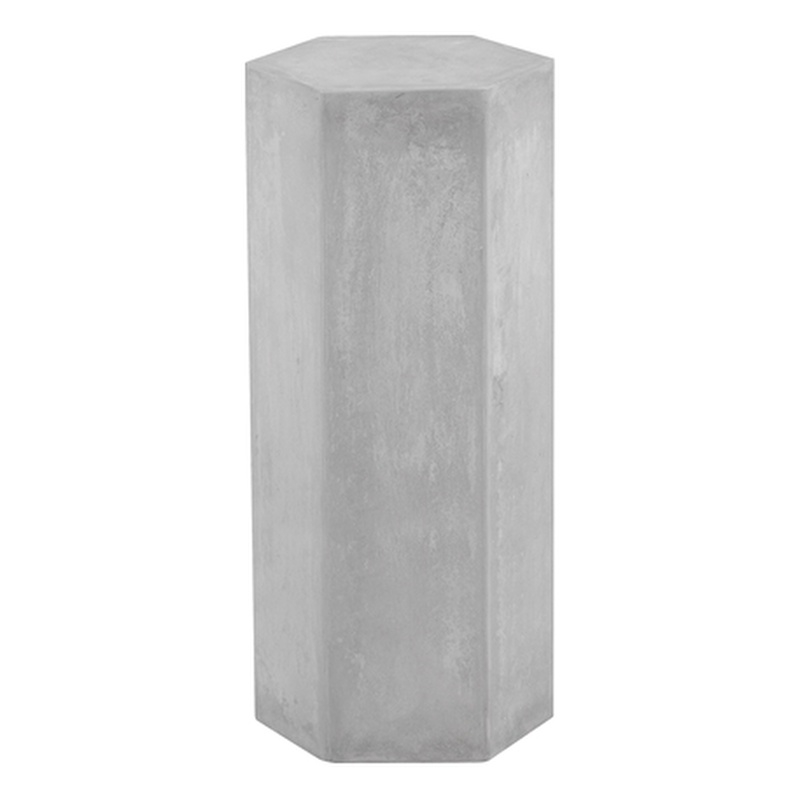 Tubbs Hexagon Pedestal Tall in Light Grey Bev Collection