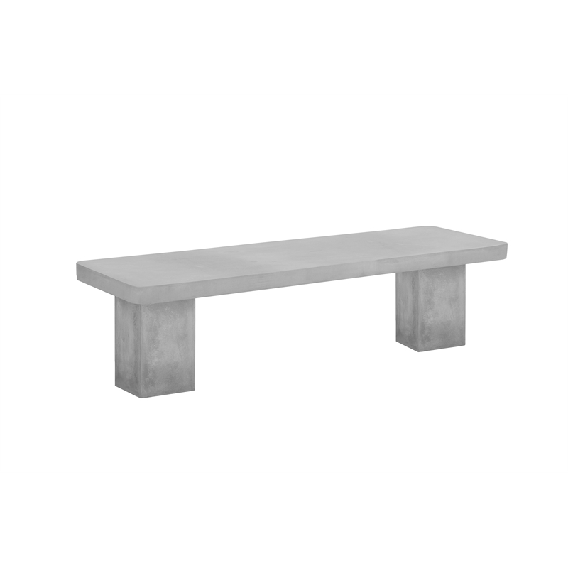 Ella Bench Extra Large In Light Gray Concrete