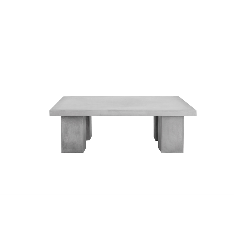 Ella Rectangle Coffee Table Medium In Light Gray Concrete