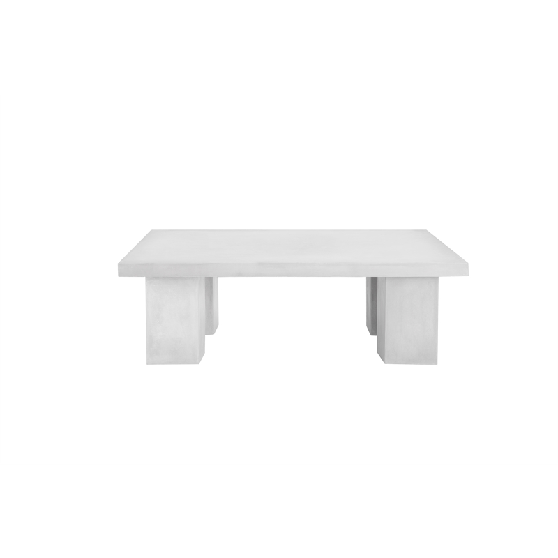 American Home Classic Ella Rectangle Coffee Table Medium In Ivory Concrete
