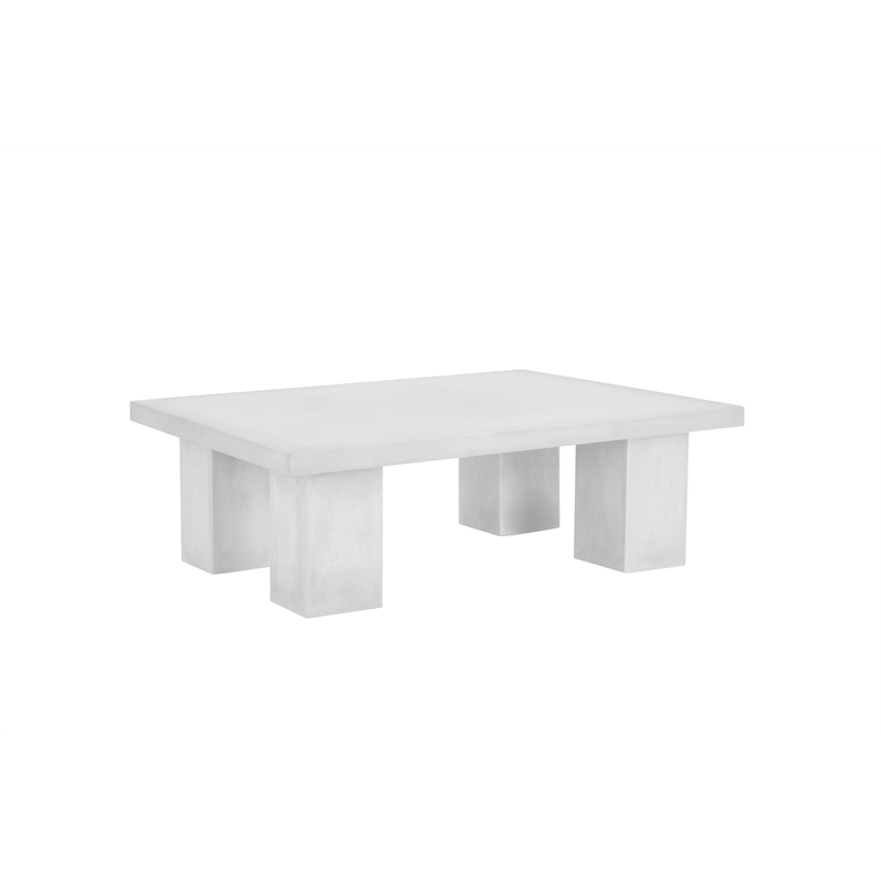 American Home Classic Ella Rectangle Coffee Table Medium In Ivory Concrete