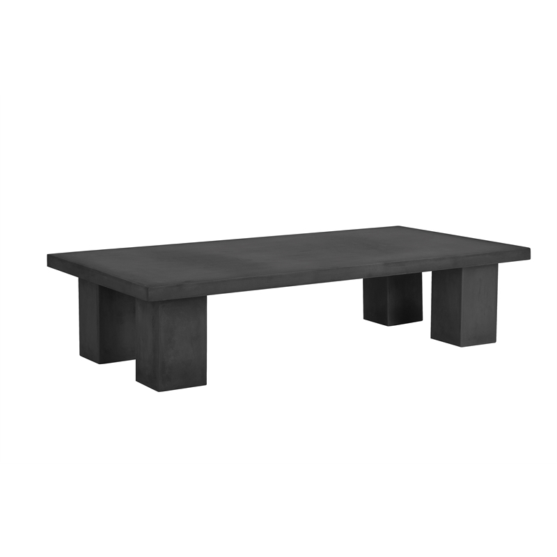 American Home Classic Ella Rectangle Coffee Table Large In Black Concrete
