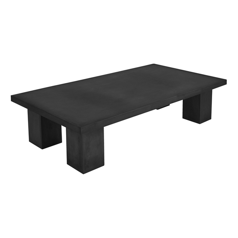 American Home Classic Ella Rectangle Coffee Table Large In Black Concrete