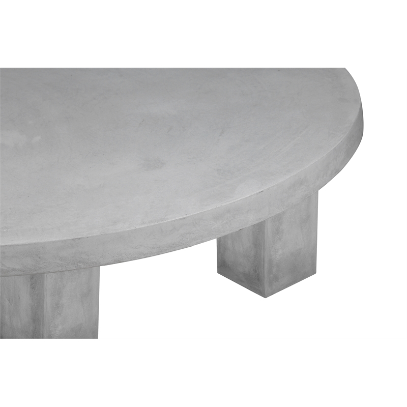 Ella Round Coffee Table Large In Light Gray Concrete
