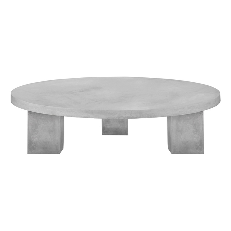 Ella Round Coffee Table Large In Light Gray Concrete