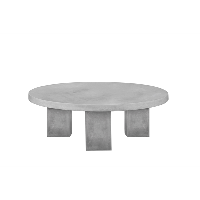 Ella Round Coffee Table Medium In Light Gray Concrete