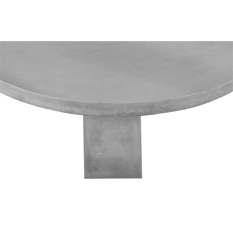 Ella Round Coffee Table Medium In Light Gray Concrete