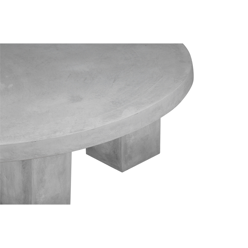 Ella Round Coffee Table Small In Light Gray Concrete