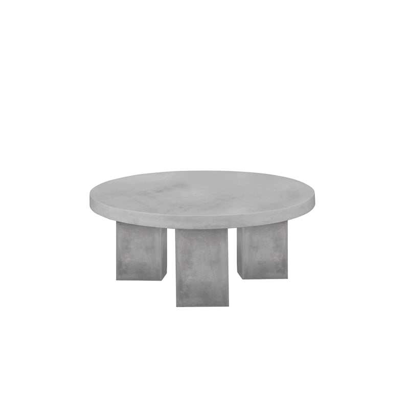 Ella Round Coffee Table Small In Light Gray Concrete