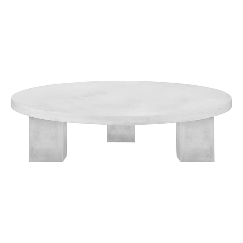 American Home Classic Ella Round Coffee Table Large In Ivory Concrete