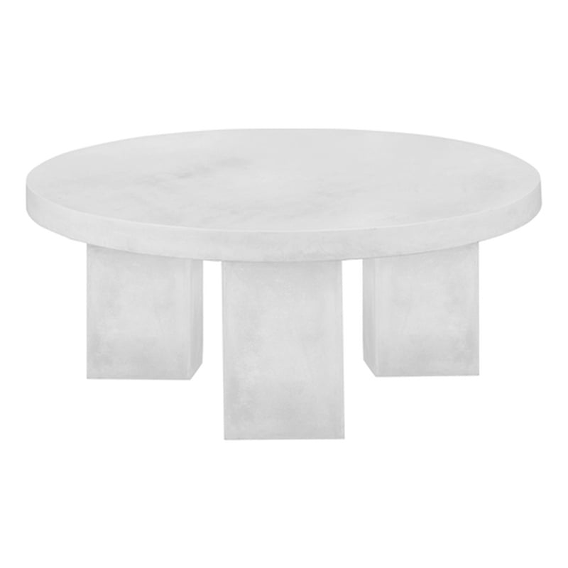 American Home Classic Ella Round Coffee Table Small In Ivory Concrete