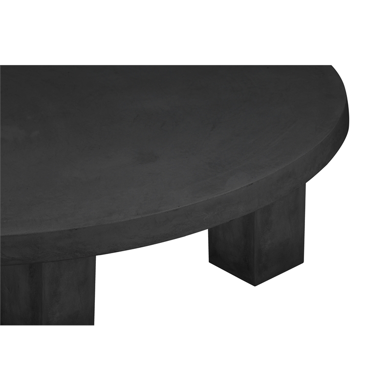 Ella Round Coffee Table Large in Black Concrete