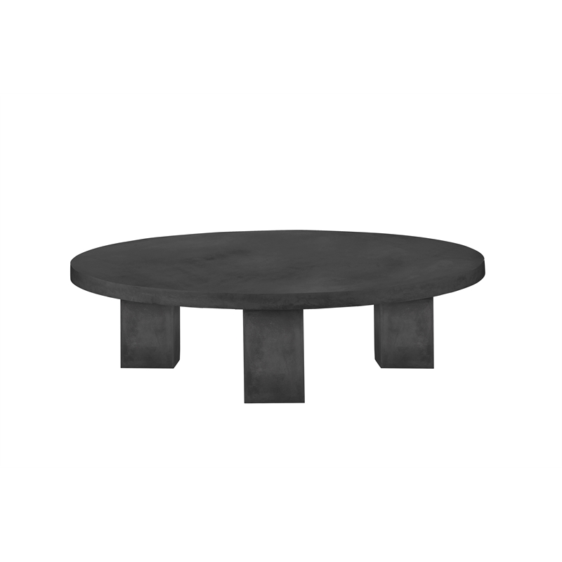 Ella Round Coffee Table Large in Black Concrete