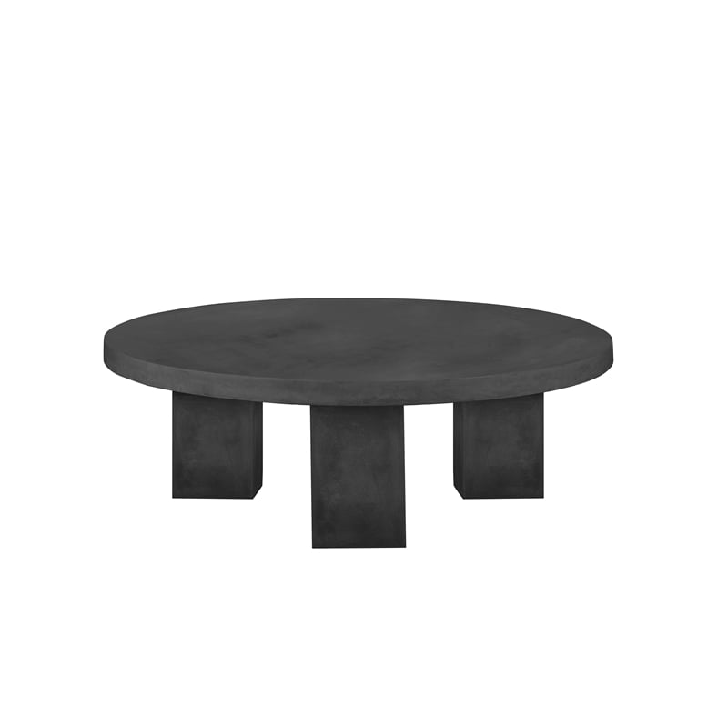 American Home Classic Ella Round Coffee Table Medium In Black Concrete