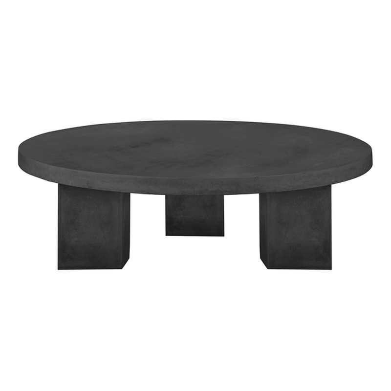 American Home Classic Ella Round Coffee Table Medium In Black Concrete