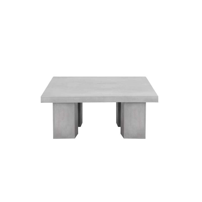 Ella Square Coffee Table Small In Light Gray Concrete