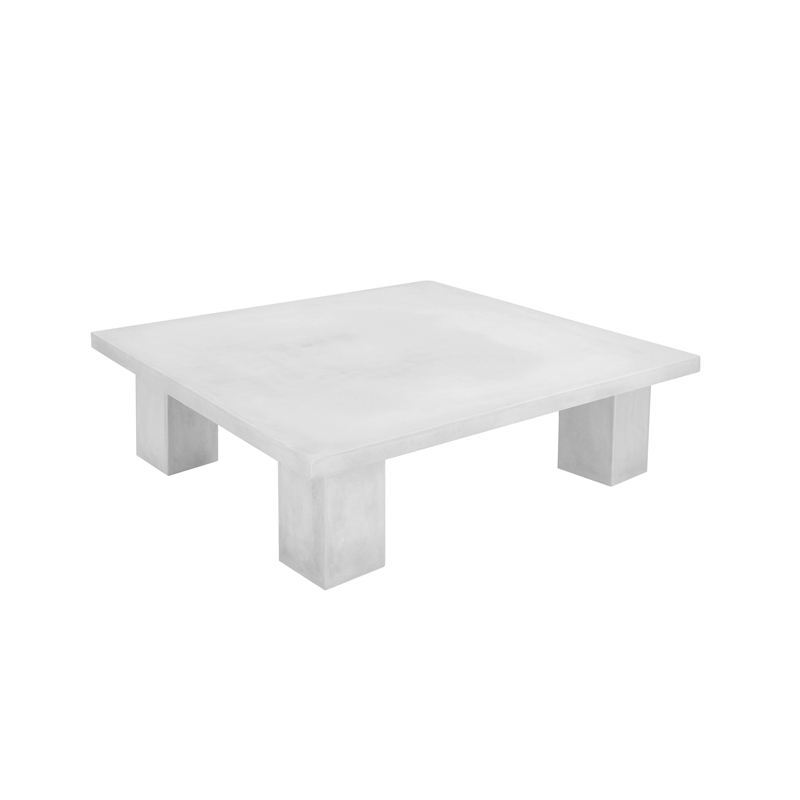 Ella Square Coffee Table Large In Ivory Concrete