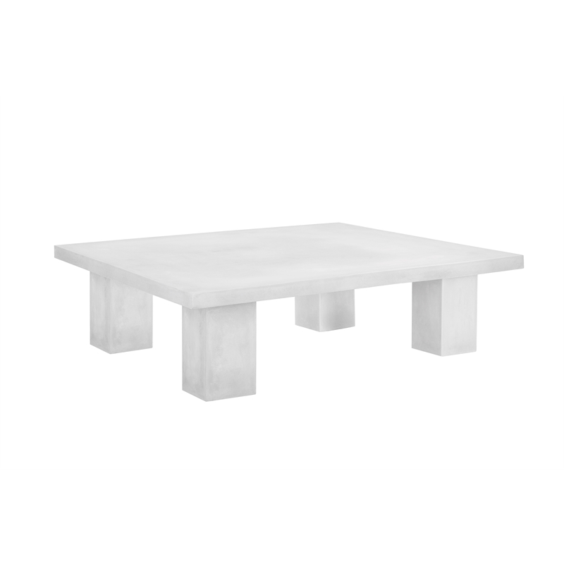 Ella Square Coffee Table Large In Ivory Concrete