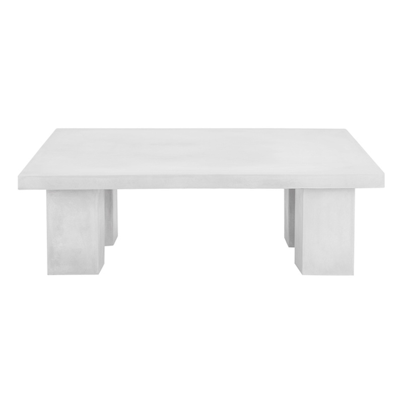 Ella Square Coffee Table Large In Ivory Concrete
