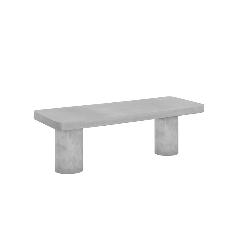 Nat Bench Large In Light Gray Concrete