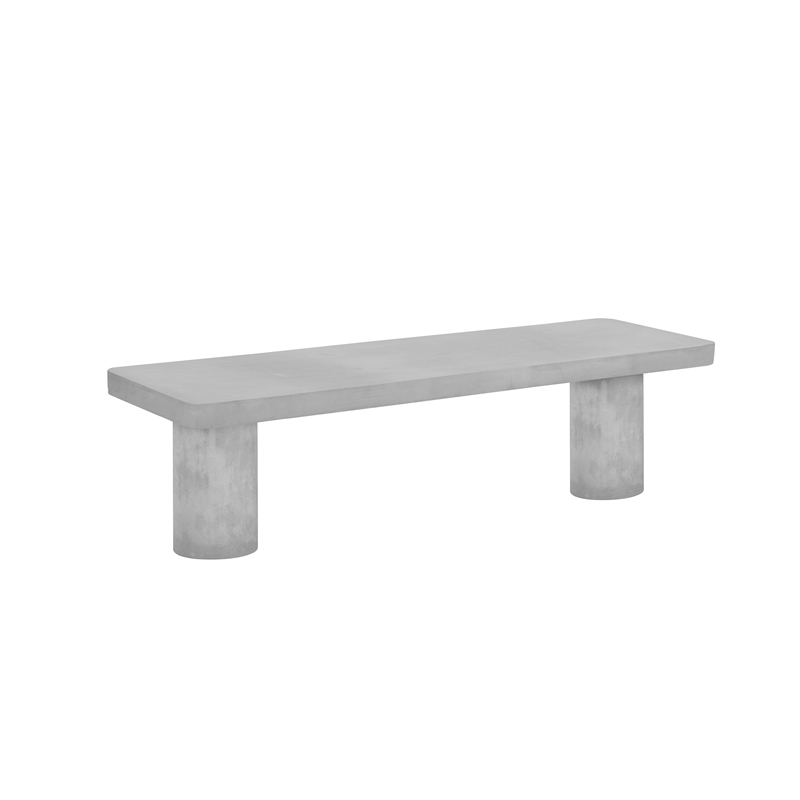 Nat Bench Extra Large In Light Gray Concrete