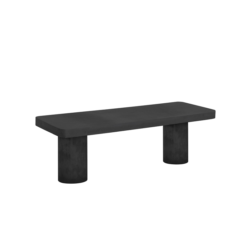 Nat Bench Large In Black Concrete