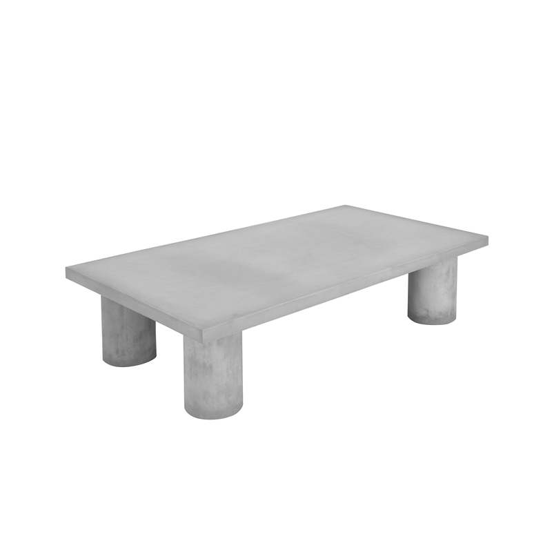 Nat Rectangle Coffee Table Large In Light Gray Concrete
