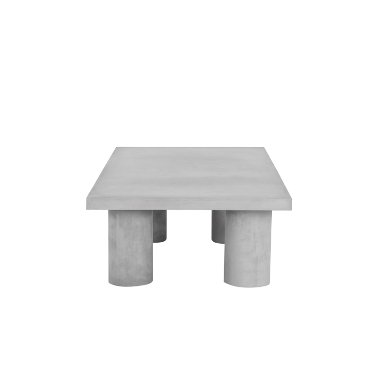 Nat Rectangle Coffee Table Large In Light Gray Concrete
