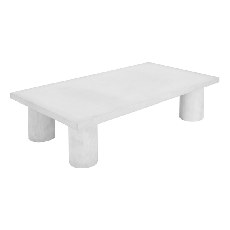 Nat Rectangle Coffee Table Large In Ivory Concrete