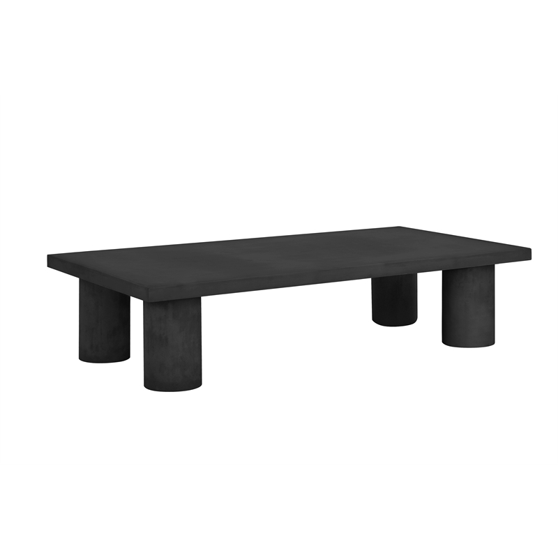 Nat Rectangle Coffee Table Large In Black Concrete
