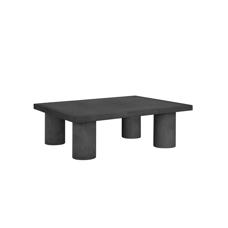 Nat Rectangle Coffee Table Medium In Black Concrete