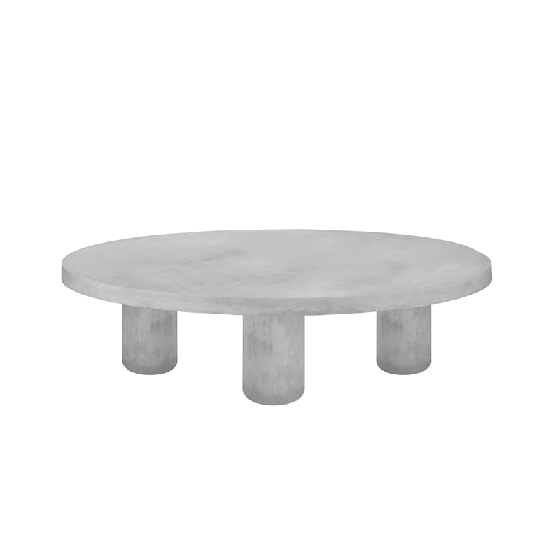 Nat Round Coffee Table Large In Light Gray Concrete