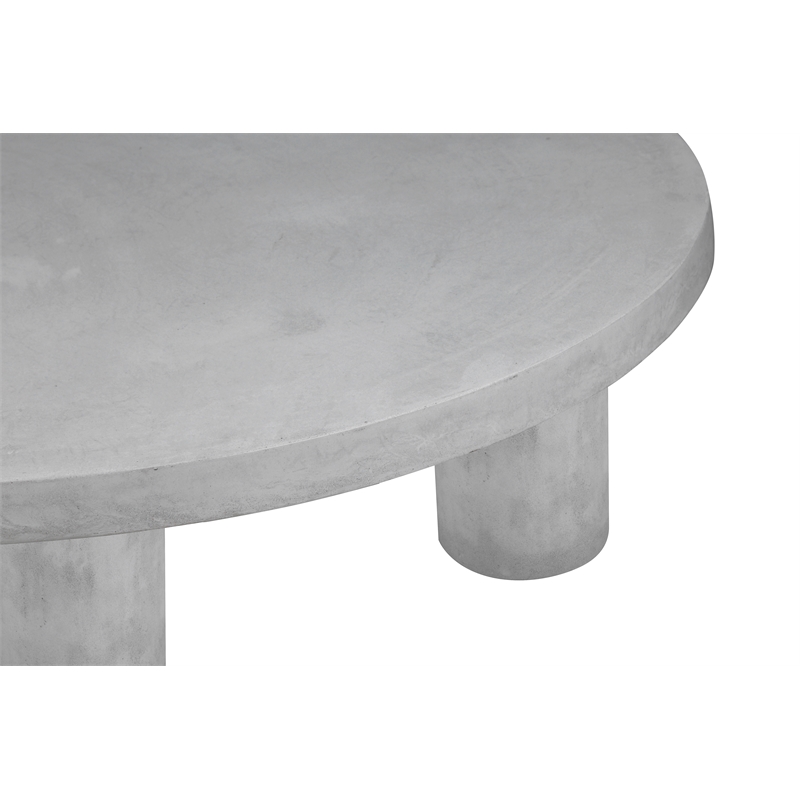 Nat Round Coffee Table Large In Light Gray Concrete
