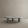Nat Round Coffee Table Large In Light Gray Concrete